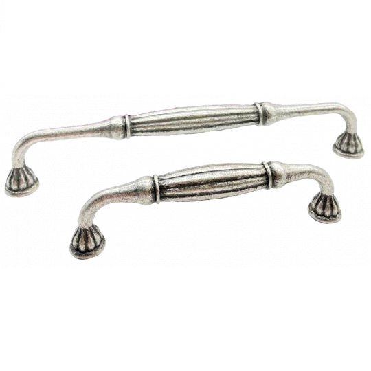 Tomruk 128 mm Antik Gümüş Rustik Zamak Kulp