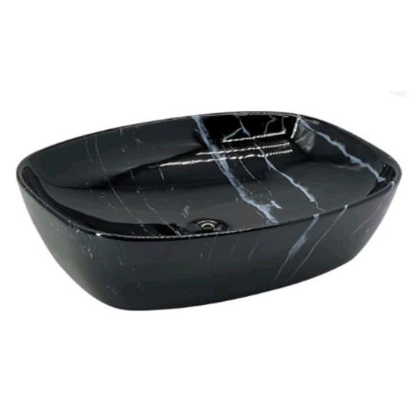 Beyaz Desenli Siyah Lavabo