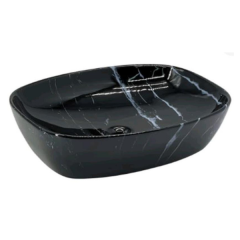 Beyaz Desenli Siyah Lavabo