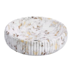 Tırtıklı Gold Detaylı Yuvarlak Lavabo