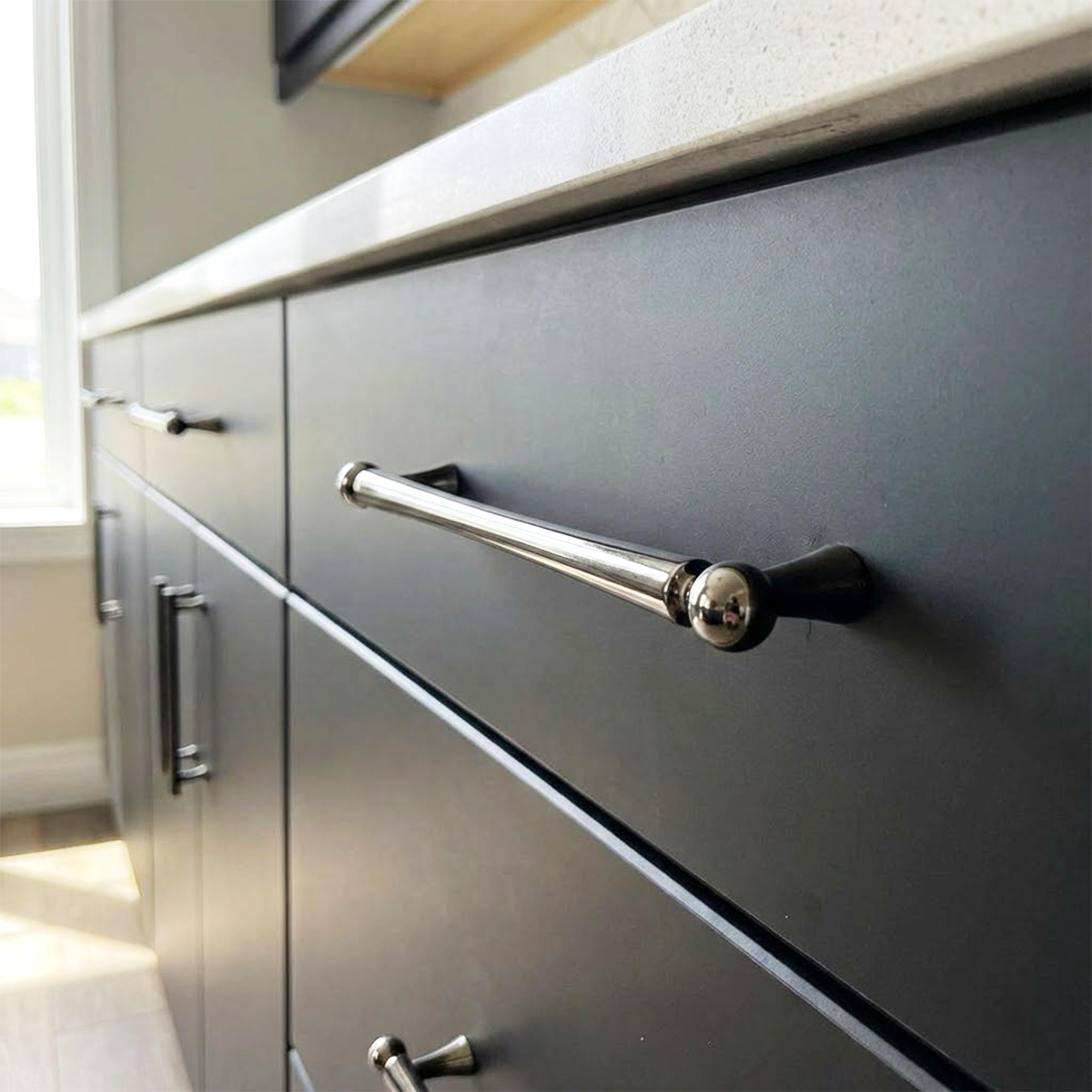 Klas 224 mm Füme Zamak Kulp Dolap Çekmece Vestiyer Kulbu