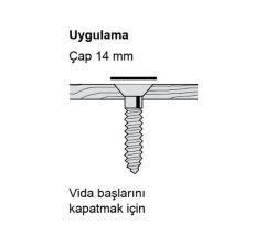 Vida kapagi beyaz 14mm delik için
