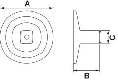 OLY Düğme kulp mat siyah