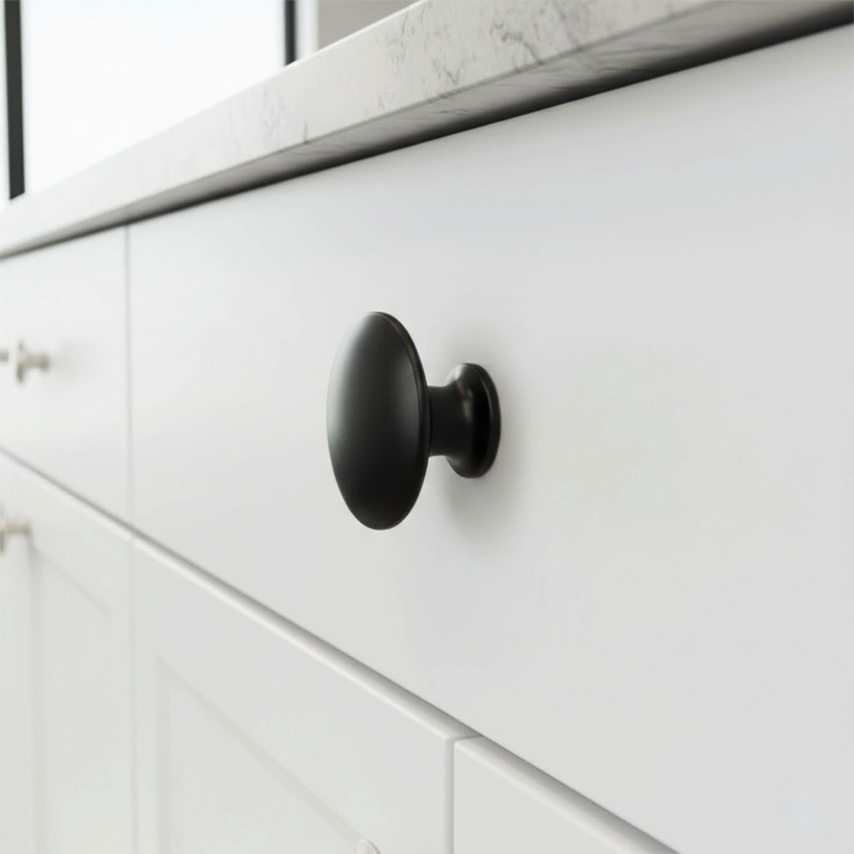 CLAUS II Düğme kulp mat siyah Ø19mm