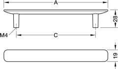 H2380 Kulp paslanmaz çelik renkli 160mm