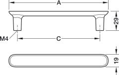 H2320 Kulp, mat altın 160mm