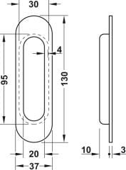 CELINE II Gömme kulp parlak altın(PVD)130x37mm
