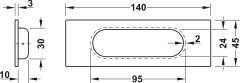 JACKLON Gömme kulp mat siyah(PVD)140x45mm