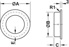 BAMBI II Gömme kulp, paslanmaz çelik renkli 50mm