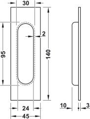 JACKLON Gömme kulp paslanmaz çelik renkli 140x45mm