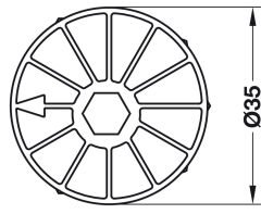 Bağlantı gövdesi, Häfele Maxifix, 19 mm ve üzeri ahşap kalınlığı için Altıgen SW6 uc