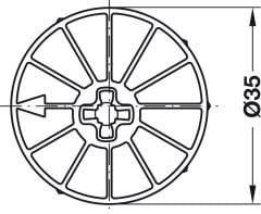 Bağlantı gövdesi, Häfele Maxifix, 19 mm ve üzeri ahşap kalınlığı için Yıldız Uclu