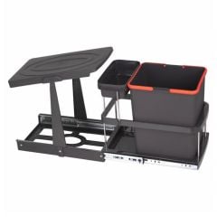 Teleskopik Raylı Çöp Kovası 16+1LT Antrasit