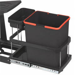 Teleskopik Raylı Çöp Kovası 16+1LT Antrasit