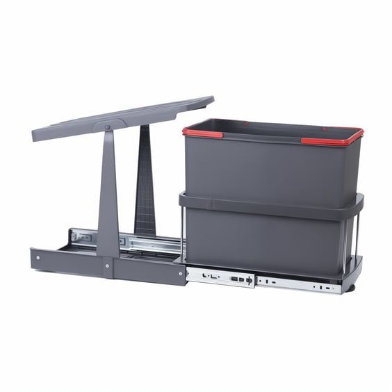 Teleskopik Raylı Çöp Kovası 24 LT Antrasit