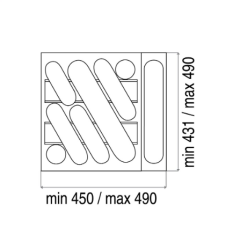 NUVOLA Çatal kasiklik, gümüs gri 55cm