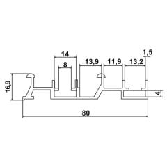 Prime 90 Üst ray alüminyum eloksal 2m
