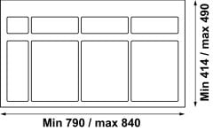 PREMIERE Çöp kutusu,beyaz,3x13L,900mm